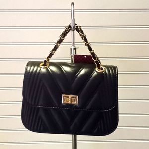 Alfa Bags Black Quilted Molded  Shoulder Bag-#0033